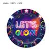 Conjunto de Louça para Festa com Tema Neon Pratos de Papel para Festa de Aniversário Decoração Copos de Papel Guardanapos Decoração de Atmosfera