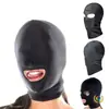 Máscara Facial Completa para Adulto, Masculina, con Boca Expuesta, Sexy Capucha de Licra, Máscara de Tela Negra para Cross-Dressers
