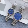 Transmissão ao vivo do Tiktok relógio de casal com pulseira de aço quartzo berinjela europeia tendência de moda para casais