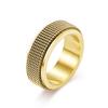 Anillo de malla de acero de titanio giratorio de nicho de moda 2025, anillo de tejido, anillo de pareja, fabricantes de anillos.