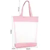 Bolsa de malla portátil con cremallera, bolsa transparente para documentos tamaño A4, bolso de mano para estudiantes, bolsa para libros, bolsa de aprendizaje, libros de texto.