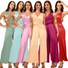 Plataforma de comercio exterior europea y americana sexy pantalones de pierna ancha multiuso de estación independiente para mujer ebay Amazon moda color sólido