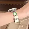 Correa de reloj de metal con estampado de gato de dibujos animados, compatible con Apple Watch Series 12, 11, 10 SE y Ultra