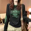 Nueva Camiseta de Manga Larga con Estampado de Letras Retro para Mujer