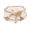 Pulseira Conjunto Boêmia Mais Vendida Transfronteiriça Europeia e Americana Pulseira com Franja de Cristal Multicamadas Pulseira de Contas Moda Feminina