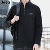 24 Outono JEEP SPIRIT Nova Moda Masculina Bordado Meio Zíper Moletom Moda Casual Gola Top