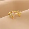 Moda Japonesa e Coreana Bamang Anel Estrela Feminino Tendência Ins Design de Nicho Anel Aberto para Dedo Indicador Personalidade de Celebridade da Internet Anel de Arroz