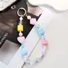 Corrente de Celular Criativa Nova com Contas Feitas à Mão de Macaron Chaveiro de Acrílico com Contas Pingente Charme para Bolsa Cordão de Celular