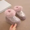 Botas de Nieve para Niñas Zapatos de Algodón para Niños 2026 Nuevo Estilo de Invierno Botas con Forro de Terciopelo Espeso Estilo Otoño e Invierno para Bebé