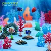 Decoraciones de paisajes en miniatura: peces pequeños creativos, tortugas, arrecifes de coral y rocas para acuarios; Accesorios y pequeños adornos para paisajismo de acuarios DIY