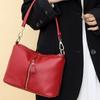 Bolsa de Cuero para Mujer de Comercio Exterior Transfronterizo 2024 Nuevo Bolso de Mano de Moda Piel de Vaca de Capa Superior Bolso de Hombro Sencillo Versátil para Debajo del Brazo