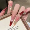 Manicura Ojo de Gato Transparente Uñas Portátiles Estilo Corto 2026 Nuevo Modelo Gama Alta Verano Flor Blanca Pegatinas para Uñas Producto Terminado