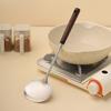 Espátula para Champiñones de Acero Inoxidable con Mango de Madera Grande y Pequeña para Cocina Doméstica Mango Largo Espátula Antideslizante Cuchara para Freír Pala de Hierro para Cocinar Sartén Antiadherente
