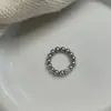 Anillo elástico de plata de ley S925 con perla austriaca Shijia, diseño de nicho, pequeña joya de lujo, anillo de cubo de circón, anillo de azúcar