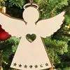 Modelos explosivos transfronterizos de productos de madera, ángeles en blanco de Navidad en 6 formas, solo al por mayor del mercado de productos pequeños de Yiwu.