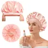 Touca de Dormir de Cetim com Aba Larga Europeia e Americana para Mulheres, Touca para Cuidados com o Cabelo, Venda Quente Transfronteiriça, Touca de Dormir que Não Danifica o Cabelo, Touca de Banho Adulto com Topo Arredondado