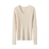 Suéter de cachemira pura 2026 nuevo modelo de invierno para mujer cuello en V base de hilo Consinee suéter de punto fino pullover