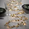 Explosões Transfronteiriças Cordão de Luzes Solares LED Luz de Rattan Simulação Cordão de Luzes de Flor de Cerejeira Parthenocissus Luz de Fio de Cobre Decorativa para Pátio