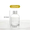 En stock Botella de aromaterapia de vidrio transparente tipo campana invertida de 150 ml Botella de aromaterapia cilíndrica de vidrio de 100 ml Botella de aceites esenciales Aromaterapia sin fuego