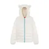 Chaqueta de Plumas con Orejas de Oso y Copos de Nieve para Mujer, Nuevo Estilo Invierno 2026, Abrigo Grueso y Cálido con Capucha, Moderno
