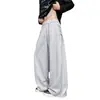 Pantalones de chándal grises para hombre, de peso pesado, pierna ancha con cordones, perfectos para otoño e invierno, con un estilo americano moderno y un corte relajado, adecuados para adolescentes
