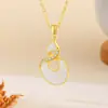 Collar con Colgante de Figura de Ocho Estilo Old Money Esmalte Blanco Strass Irregular para Mujer Estilo Étnico Elegante Cadena para Clavícula de Gama Alta
