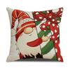 Amazon Transfronterizo Más Vendido Funda de Almohada Navideña Estampado de Dibujos Animados de Papá Noel Lino Alfombrilla de Almohada Decoración Festiva