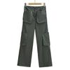 Mono casual tridimensional con múltiples bolsillos para mujer, primavera y verano, nuevo estilo americano, retro, fino, recto, pierna ancha, pantalones largos versátiles