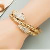 Moda Europeia e Americana Nova Personalidade Imagem Exagerada Pulseira Enrolada em Forma de Cobra para Homens e Mulheres Conjunto de Liga Strass Pulseira Retrô para Mulheres