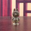 Popular Muñeca Pequeña Transfronteriza Latón Puro Labubu Retro Decorativo Escritorio Mascota de Té Artesanías Adornos de Cobre