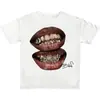 Tallas Europeas Transfronterizas de Algodón para Hombre Camisetas Gráficas con Estampado de Labios Camisetas Y2K Verano