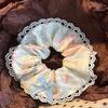 Dulce Liga para el Cabello Scrunchie para Mujeres, Satén de Alta Gama Estilo Coreano Versátil Cuerda para el Cabello, Suave Encaje Lunares Accesorio para el Cabello, Pañuelo Cuadrado para la Cabeza