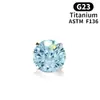 F136 Aleación de Titanio Redondo Rosca Interna Corte de Fuegos Artificiales Zircón Clavo para Hélice Auricular Clavo para Labio Joyería de Piercing Cabeza de Joyería de Titanio G23