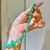 Colar de Design de Cristal Morango, Crisoprásio e Aventurina de Alta Qualidade