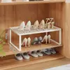 Armário de Sapatos Divisória em Camadas Montado na Parede Economizador de Espaço Caixa de Armazenamento de Sapatos Sapateira Prateleira Artefato de Armazenamento