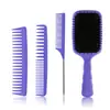 Em estoque atacado conjunto de escova de cabelo com almofada de ar estilo cabeleireiro escova grande curva escova de dentes largos para homens pegador de cauda pontiaguda escova de cabelo