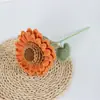 Flores de Lana Transfronterizas Hechas a Mano Flores de Girasol de Lana Terminadas Puestos del Mercado Nocturno Ramilletes Tejidos a Mano Flores de Lana