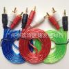 Suministro de fábrica 1.5 metros, cable de audio transparente uno y dos 3.5mm a 2RCA conexión altavoz de computadora cable AV