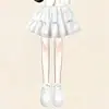 2026 Moda Verão Feminina Personalidade Fashion Manga Curta Estilo Coreano Novo Doce Renda Saia Curta Estilo Princesa Conjunto de Duas Peças