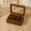 Caja de Almacenamiento para Relojes Madera de Nogal Negro Patrón de Madera Caja de Joyería Retro Caja de Almacenamiento de Madera para Joyería, Collares, Pulseras, Aretes