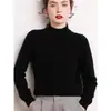 Suéter Feminino Grosso Solto de Cashmere com Gola Alta Meia-Calça Outono e Inverno Camada Base Malha de Lã para Mulheres