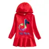 2026 Primavera e Outono Novo Vestido Moletom com Capuz Infantil Desenho Animado Menina Bebê Transfronteiriço Casual Vestido Elegante