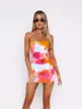 Vestido corto de verano transfronterizo europeo y americano para mujer, sexy, sin tirantes, hombros descubiertos, cintura, cadera, moderno, estampado