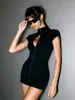 Amazon Europa e América 2026 Nova Saia Bodycon Sexy Preta Slim-Fit com Botões Escondidos, Roupa Feminina Justa