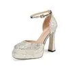 1188B Impermeables Plataforma Tacón Grueso Correa Única Mary Jane Tacones Altos Zapatos de Boda para Mujer Plataforma Impermeable Tacón Súper Alto Zapatos Barbie