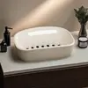 Jabonera de Lujo Ligero para el Hogar Baño con Drenaje Soporte para Jabón Doble Capa Drenaje Tamaño Grande Estante de Almacenamiento para Jabón Caja de Jabón para la Lavandería