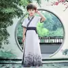 Hanfu para Meninos Estilo Verão Estilo Antigo Bonito Estilo Nacional Conjunto Manga Curta Infantil 2025 Novo Modelo Traje Tang para Bebês Meninos
