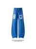Colección Otoño 2026: Pantalones de Mezcla de Algodón Estampados Estilo Americano Blancos, Tallas M-5XL, HK261097-Especial P34
