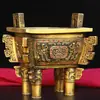 Adornos de Bronce Ding Latón Ding Latón Sheng Ding Artesanías Hogar Empresa Oficina Apertura de Tienda Regalos de Negocio