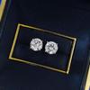 Mujing Jewelry Plata S925 Europeo y Americano AliExpress Transfronterizo Clásico Aretes Redondos de 1 quilate Moda Pikets